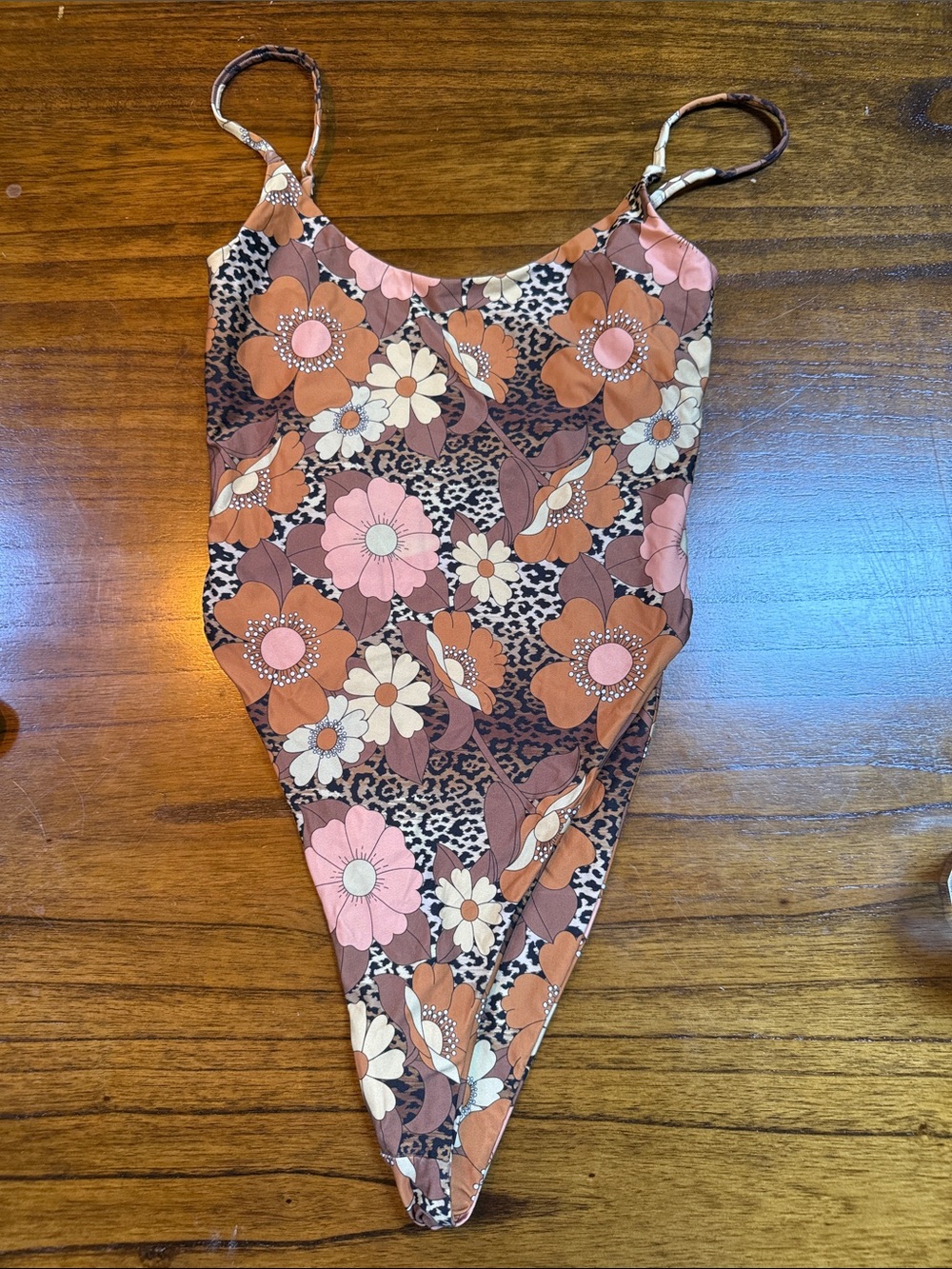 Inamorata Floral One-Piece Swimsuit in Pink and Brown